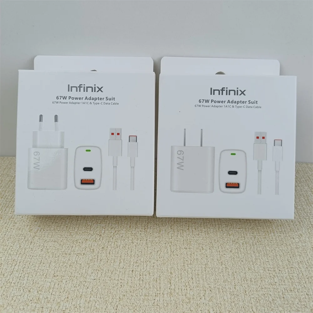 Зарядное устройство Infinix 67 Вт с двумя портами, адаптер питания для быстрой зарядки, ЕС, США, подходит для Infinix Note 60 50 40 30 Zero40 Ultra Hot 12 40 30 Pro
Зарядное устройство Infinix 67 Вт с двумя портами, адаптер питания для быстрой зарядки, ЕС, США, подходит для Infinix Note 60 50 40 30 Zero40 Ultra Hot 12 40 30 Pro