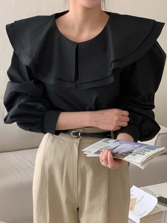 Korean Sle Double Layer Doll Collar Bubble Sve Long Sve Loose Women's irt Early Autumn New Sle Casual High Faio...
Korean Sle Double Layer Doll Collar Bubble Sve Long Sve Loose Women's irt Early Autumn New Sle Casual High Faio...