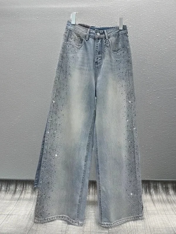 Spring Faion High Waist Wide Leg Blue Jeans Floor Length Straight Cut Women's Premium Feel Casual Denim Trousers
Spring Faion High Waist Wide Leg Blue Jeans Floor Length Straight Cut Women's Premium Feel Casual Denim Trousers
