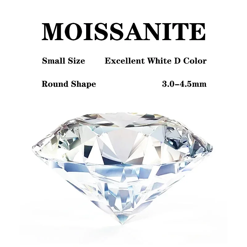 Moissanite Stone Round Cut Excellent White D Color VVS1 Small Size Harms Gemstone DIY Ring Necklace Earrings Main Materials
Moissanite Stone Round Cut Excellent White D Color VVS1 Small Size Harms Gemstone DIY Ring Necklace Earrings Main Materials