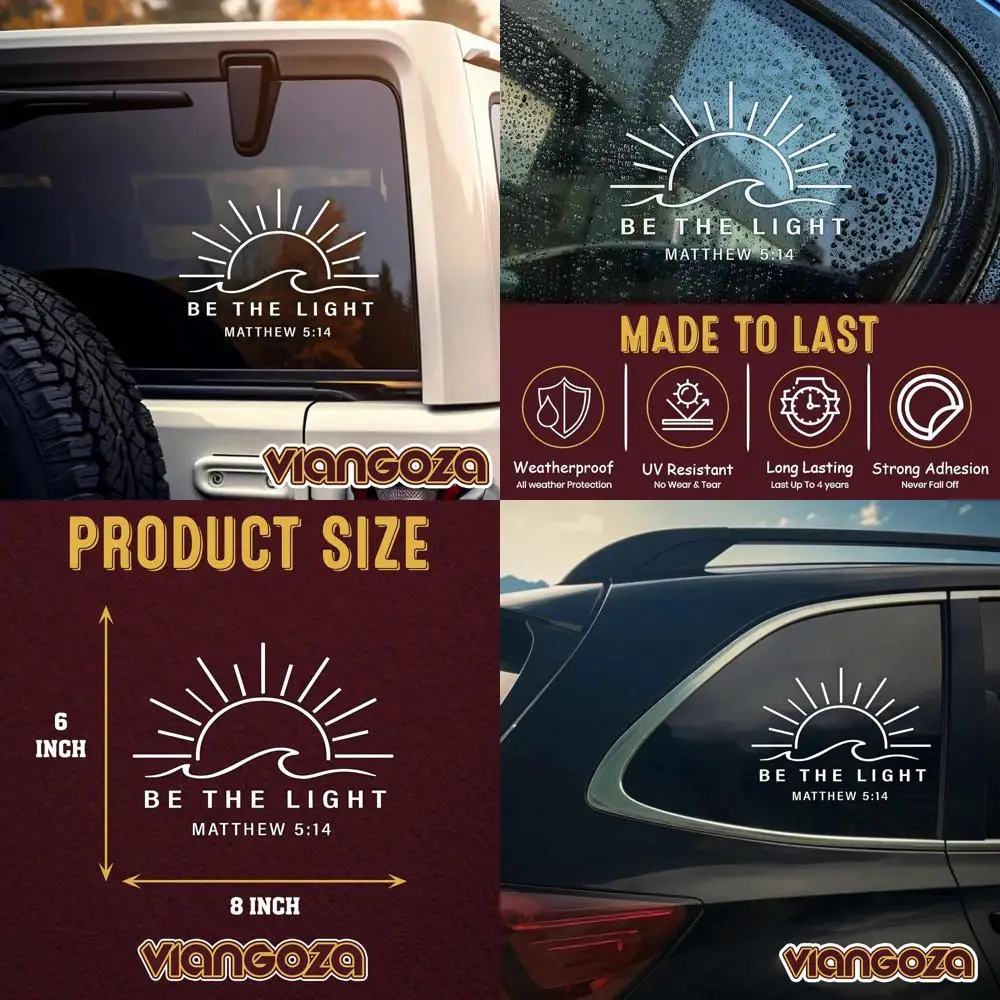 Be The Light Matthew 5:14 Car Decal, Sun Inspirational, Christian Bible Verse, Positive Decals, Vinyl Waterproof 8 inch Bumper S
Be The Light Matthew 5:14 Car Decal, Sun Inspirational, Christian Bible Verse, Positive Decals, Vinyl Waterproof 8 inch Bumper S