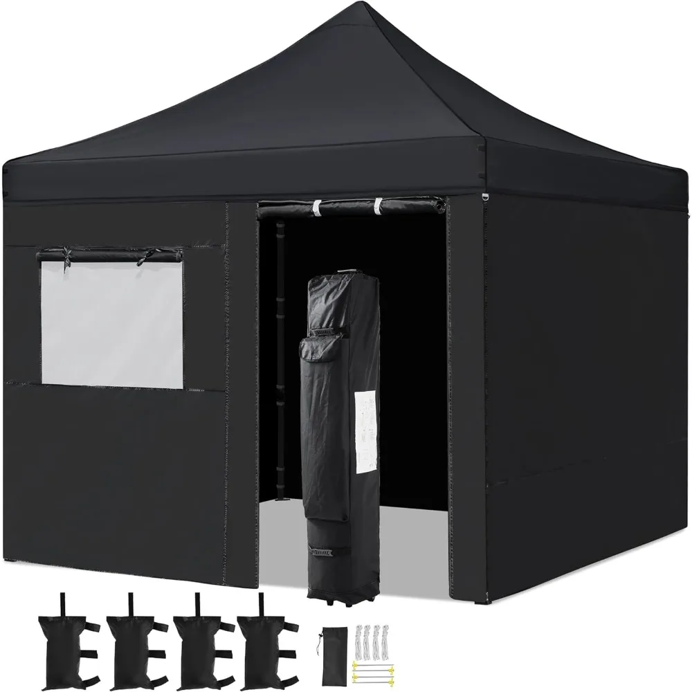 10x10 Pop Up Commercial Canopy Tent with 4 Removable Sidewalls, Sandbags, Stakes & Ropes, Waterproof Instant Canopies
10x10 Pop Up Commercial Canopy Tent with 4 Removable Sidewalls, Sandbags, Stakes & Ropes, Waterproof Instant Canopies