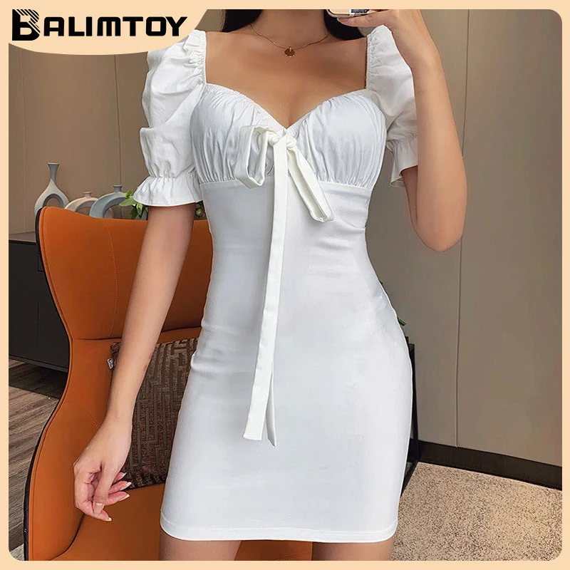 Summer 2023 New Puff Sleeve Backless Pleated Drawstring Slim Dress Elegant Women's Club Party Dress Sexy Robe
Summer 2023 New Puff Sleeve Backless Pleated Drawstring Slim Dress Elegant Women's Club Party Dress Sexy Robe