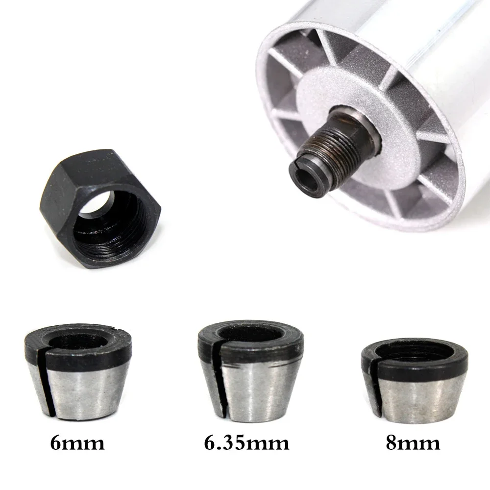 2 pcs set 6mm or 6.35mm or 8mm collet chuck with nut Engraving Trimming Machine Electric Router Milling Cutter Accessories
2 pcs set 6mm or 6.35mm or 8mm collet chuck with nut Engraving Trimming Machine Electric Router Milling Cutter Accessories