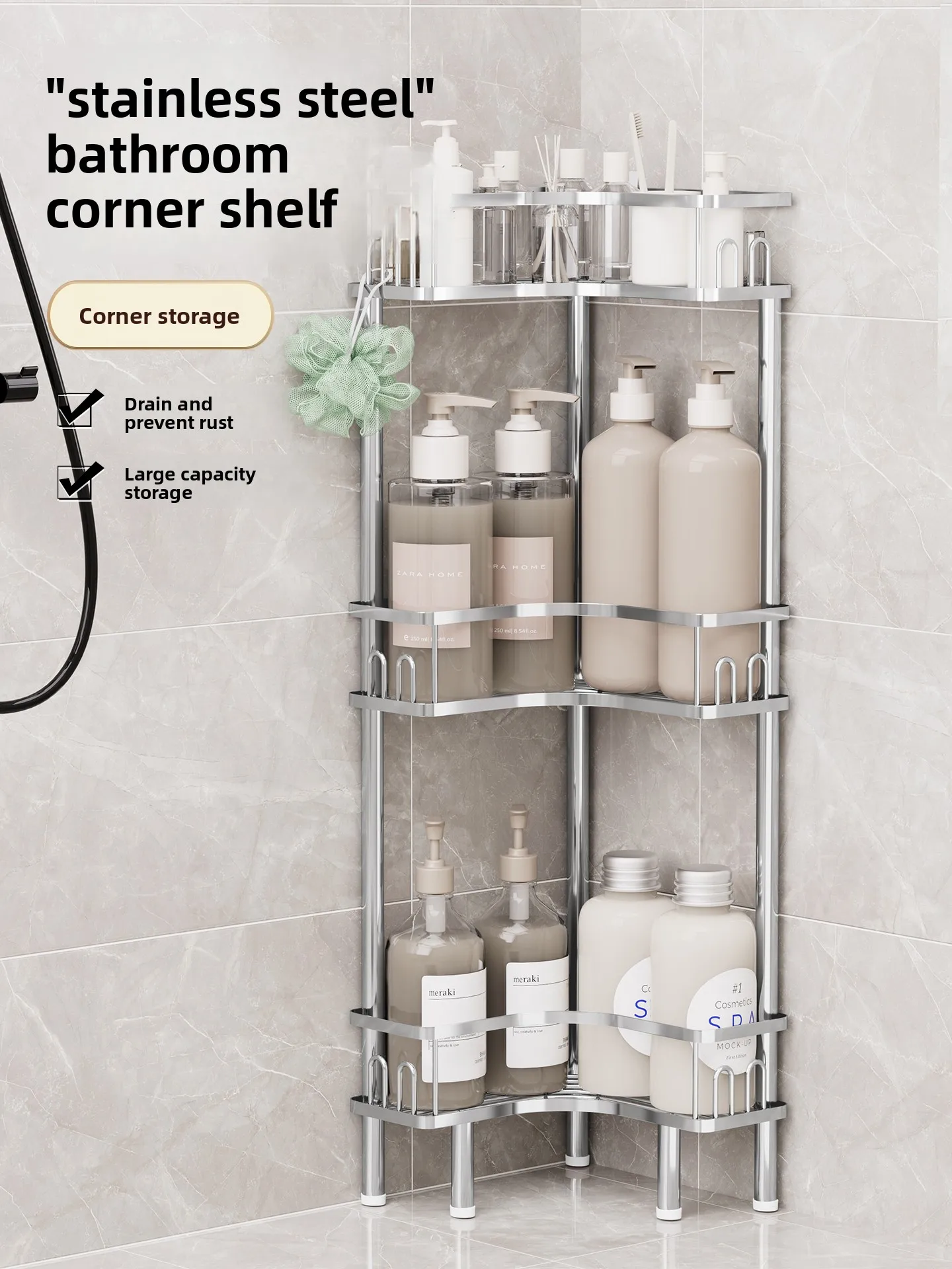 Stainless Steel Bathroom Corner Basket Rack Storage Shelf Non-Drilling Installation Carbon Steel Moisture-Proof 20kg...
Stainless Steel Bathroom Corner Basket Rack Storage Shelf Non-Drilling Installation Carbon Steel Moisture-Proof 20kg...
