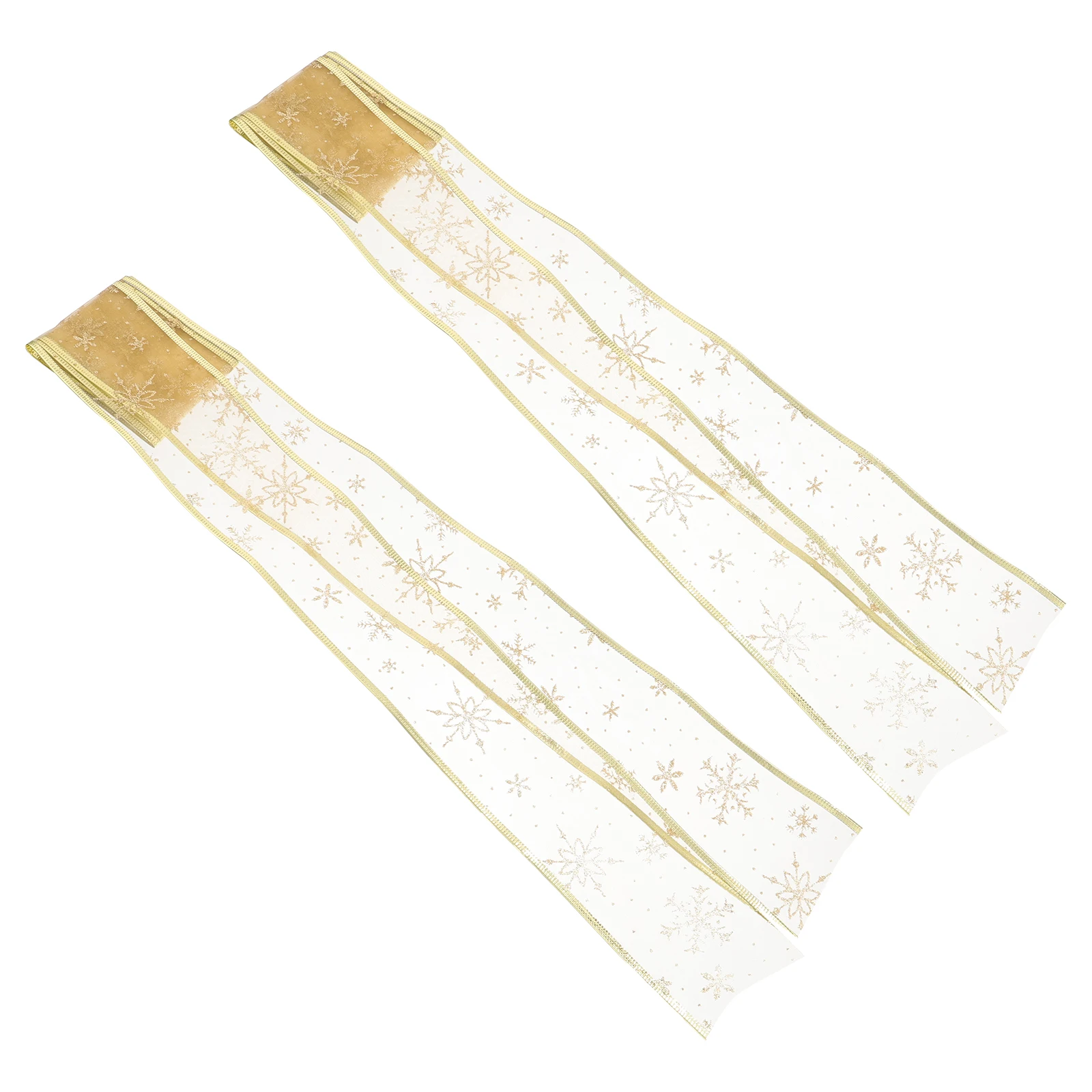 2pcs Gold Powder Christmas Ribbon Snowflake Wrapping Craft Cloth Durable Flexible Sheer Edges Gift Box naments Tree Wreath
2pcs Gold Powder Christmas Ribbon Snowflake Wrapping Craft Cloth Durable Flexible Sheer Edges Gift Box naments Tree Wreath