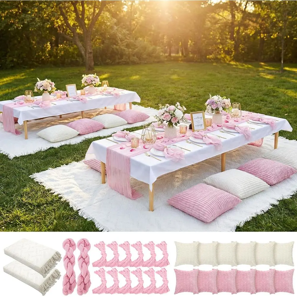 Extra Large Boho Picnic Blanket 91x71, Pink Table Runner, 12 Pillow Covers, 12 Napkins, Woven Cotton Yarn, Oversize Beach Blanke
Extra Large Boho Picnic Blanket 91x71, Pink Table Runner, 12 Pillow Covers, 12 Napkins, Woven Cotton Yarn, Oversize Beach Blanke
