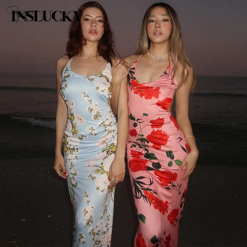 InsLucky Bohemian Floral Print Backless Camisole Dress Women Sexy Sweet Slim Elegant Ankle-Length Dresses Travel Beach Partywear
InsLucky Bohemian Floral Print Backless Camisole Dress Women Sexy Sweet Slim Elegant Ankle-Length Dresses Travel Beach Partywear