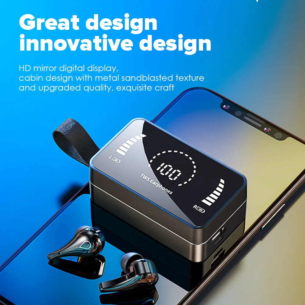 TWS Bluetooth 5.1 Earphones 3500mAh Charging Box Mirror Wireless Earphones Sports Game Headset Waterproof with Microphone
TWS Bluetooth 5.1 Earphones 3500mAh Charging Box Mirror Wireless Earphones Sports Game Headset Waterproof with Microphone