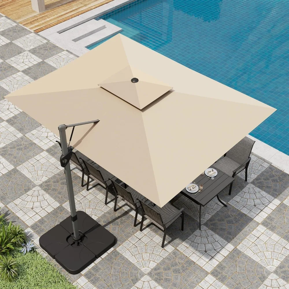 Outdoor Cantilever Patio Umbrella with Base,9’ x 12’ Heavy Duty Rectangular Large Umbrella with Hydraulic Lift and 360° Rotation
Outdoor Cantilever Patio Umbrella with Base,9’ x 12’ Heavy Duty Rectangular Large Umbrella with Hydraulic Lift and 360° Rotation