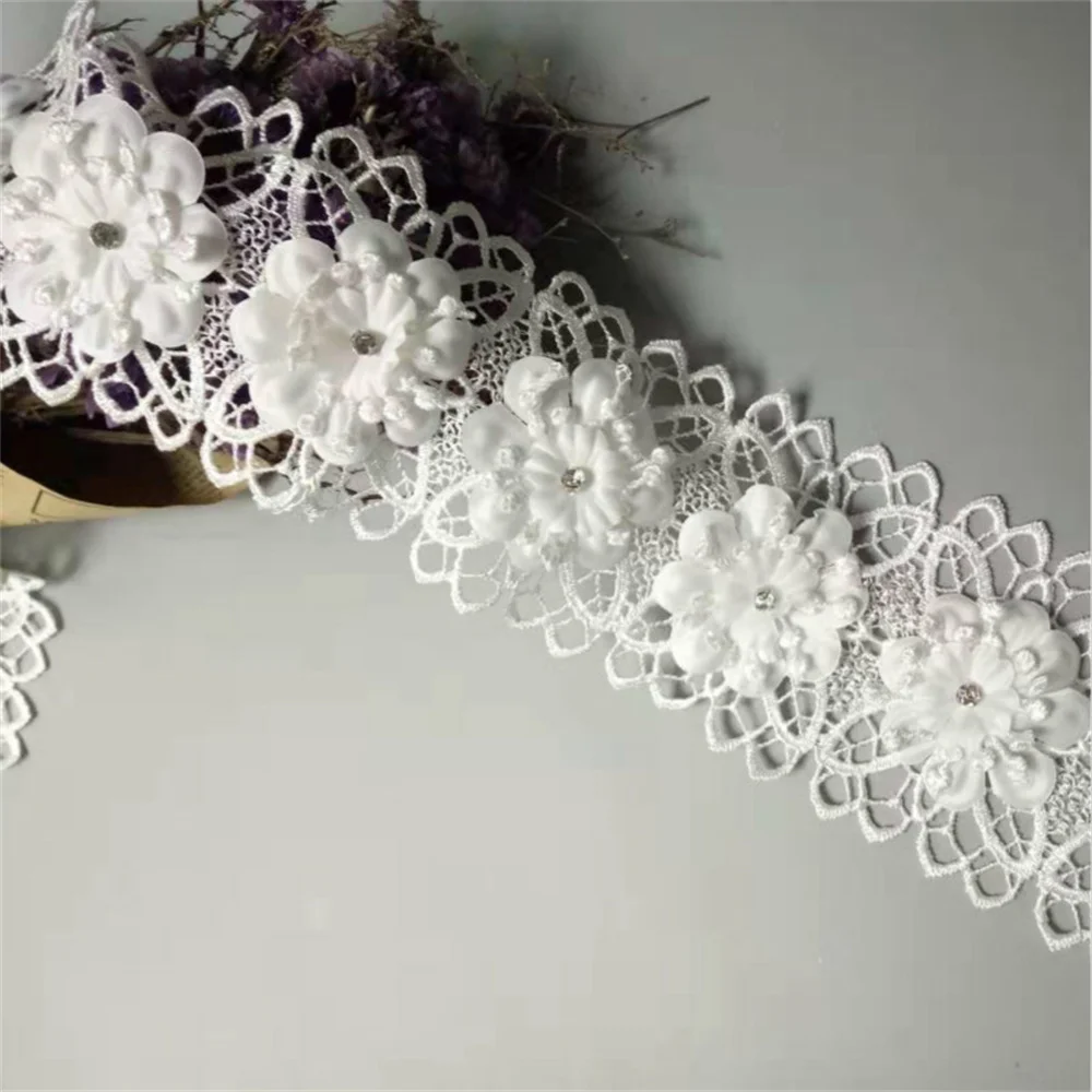 2 yards White Polyester Pearl Flowers Leaf Embroidered Lace Trim Ribbon Fabric Sewing Supplies Craft For Garment Hat Decoration
2 yards White Polyester Pearl Flowers Leaf Embroidered Lace Trim Ribbon Fabric Sewing Supplies Craft For Garment Hat Decoration