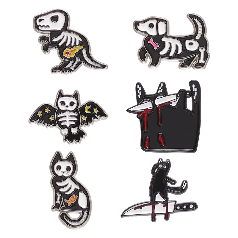 Punk Black Cat Enamel Pin Brooch Badge Animal Dog Dinosaur Skull Jewelry Women Children Halloween Knife Accessories Wholesale
Punk Black Cat Enamel Pin Brooch Badge Animal Dog Dinosaur Skull Jewelry Women Children Halloween Knife Accessories Wholesale
