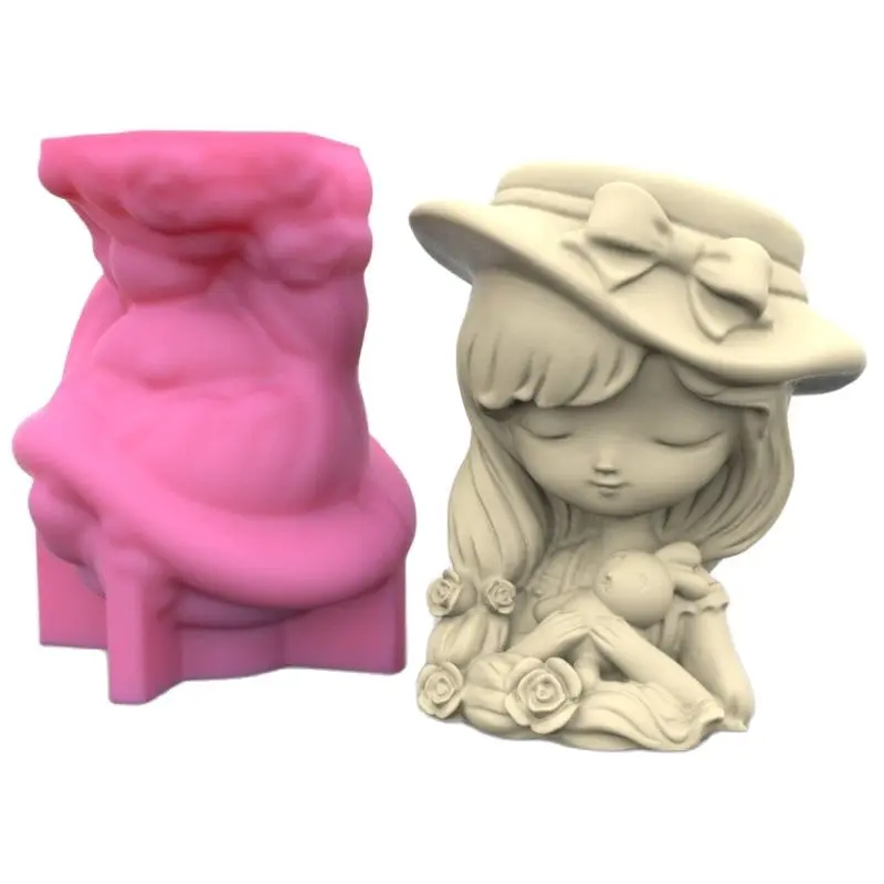 Lovely Girl Silicone Mold for Handmade Desktop Decoration Gypsum Flowerpot Pen Case Silicone Mould Handicrafts Making Tool
Lovely Girl Silicone Mold for Handmade Desktop Decoration Gypsum Flowerpot Pen Case Silicone Mould Handicrafts Making Tool