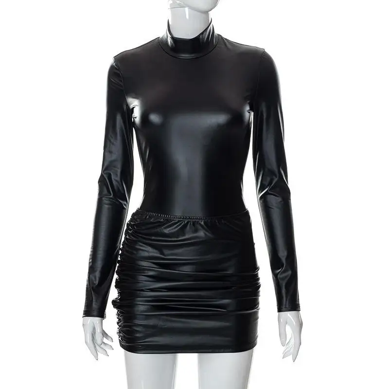 2026 Spring New Arrival Women's Fashion Outfit Casual Long Sleeve Jumpsuit with Pleated Mini Skirt in Pure Color Leather Set
2026 Spring New Arrival Women's Fashion Outfit Casual Long Sleeve Jumpsuit with Pleated Mini Skirt in Pure Color Leather Set