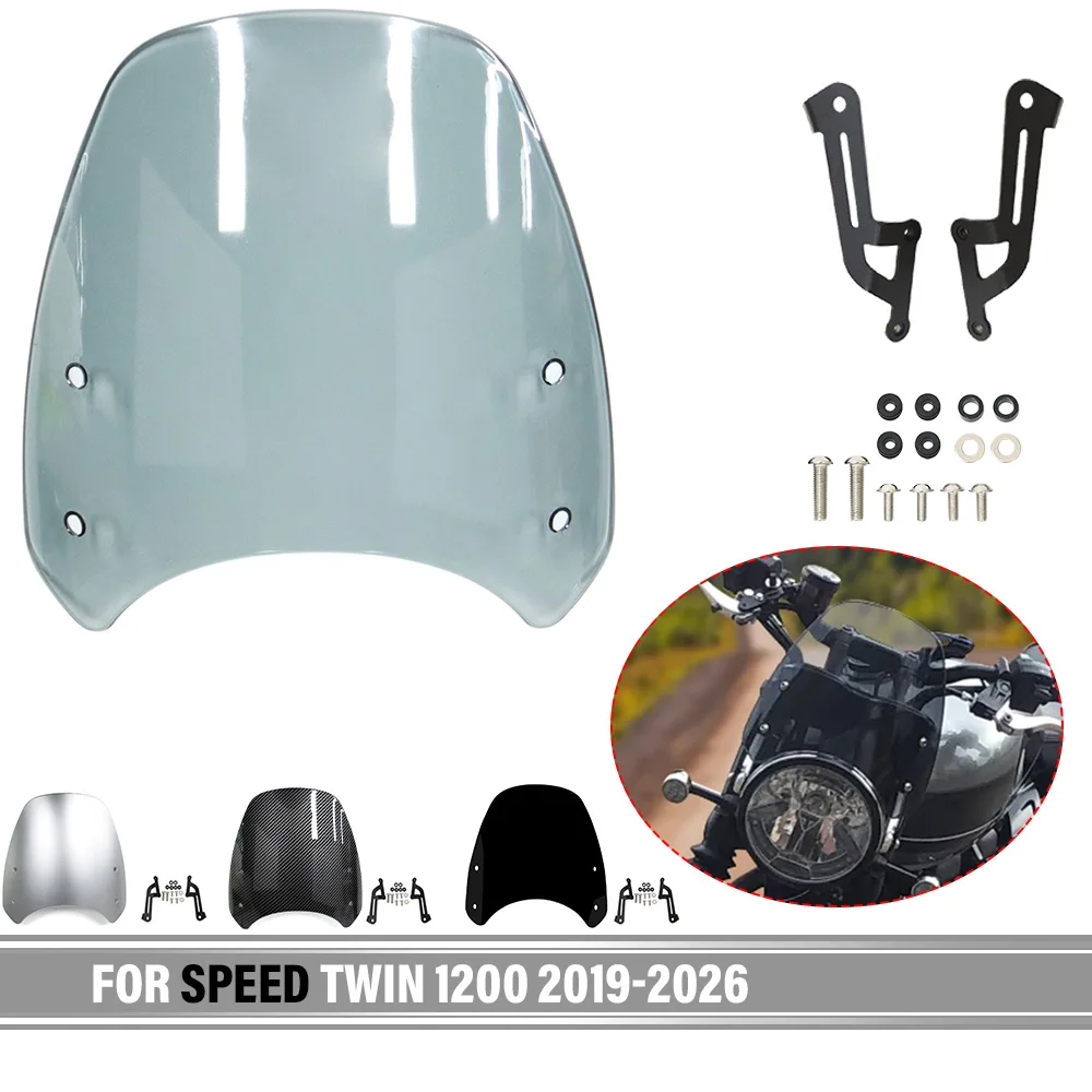 FOR Speed Twin 1200 2019-2026 2025 2024 2023 2022 2021 Motorcycle Windscreen Windshield Flyscreen Airflow Deflector With Bracket
FOR Speed Twin 1200 2019-2026 2025 2024 2023 2022 2021 Motorcycle Windscreen Windshield Flyscreen Airflow Deflector With Bracket