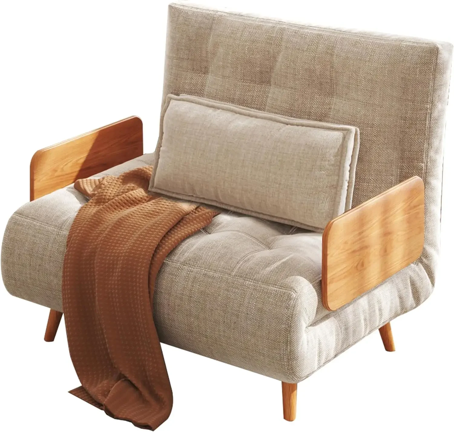3-in-1 Futon Sofa Bed Chair, Fabric Sofa Sleeper Chair Recliner Sofa Chair for Apartment, Beige
3-in-1 Futon Sofa Bed Chair, Fabric Sofa Sleeper Chair Recliner Sofa Chair for Apartment, Beige