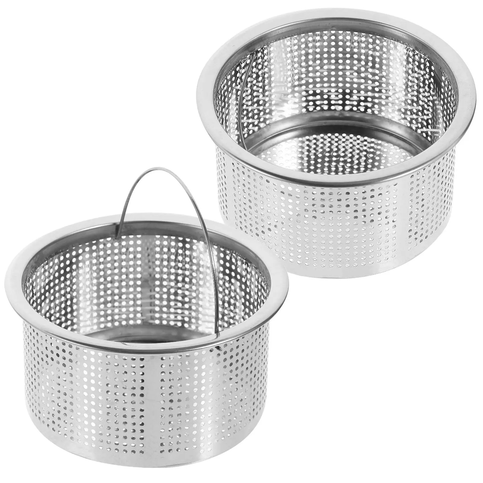 2Pcs Kitchen Sink Filter Basket 304 Stainless Steel Drain Strainer Anti 4cm High with Handle for Bathroom Washroom
2Pcs Kitchen Sink Filter Basket 304 Stainless Steel Drain Strainer Anti 4cm High with Handle for Bathroom Washroom