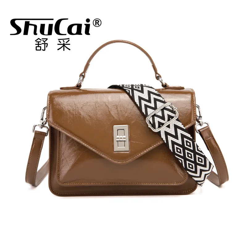 Genuine Leather Handbag Head Layer Cowhide Fashion Wide Shoulder Strap Small Square Bag Single Shoulder Crossbody Women's Bag
Genuine Leather Handbag Head Layer Cowhide Fashion Wide Shoulder Strap Small Square Bag Single Shoulder Crossbody Women's Bag