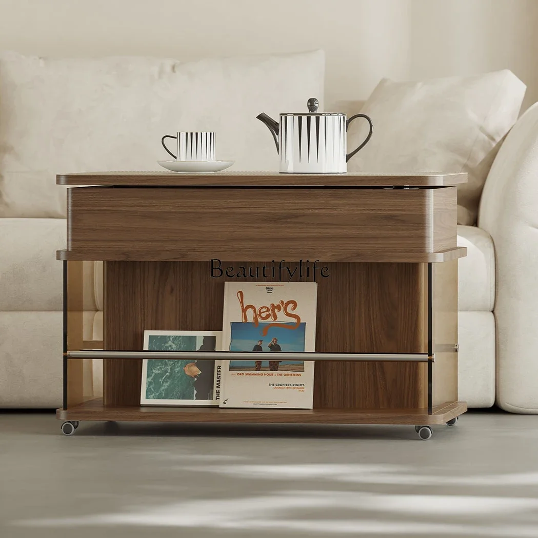 Medieval saddle leather mobile side few with wheels light luxury high-end multi-functional lifting coffee table storage cabinet
Medieval saddle leather mobile side few with wheels light luxury high-end multi-functional lifting coffee table storage cabinet