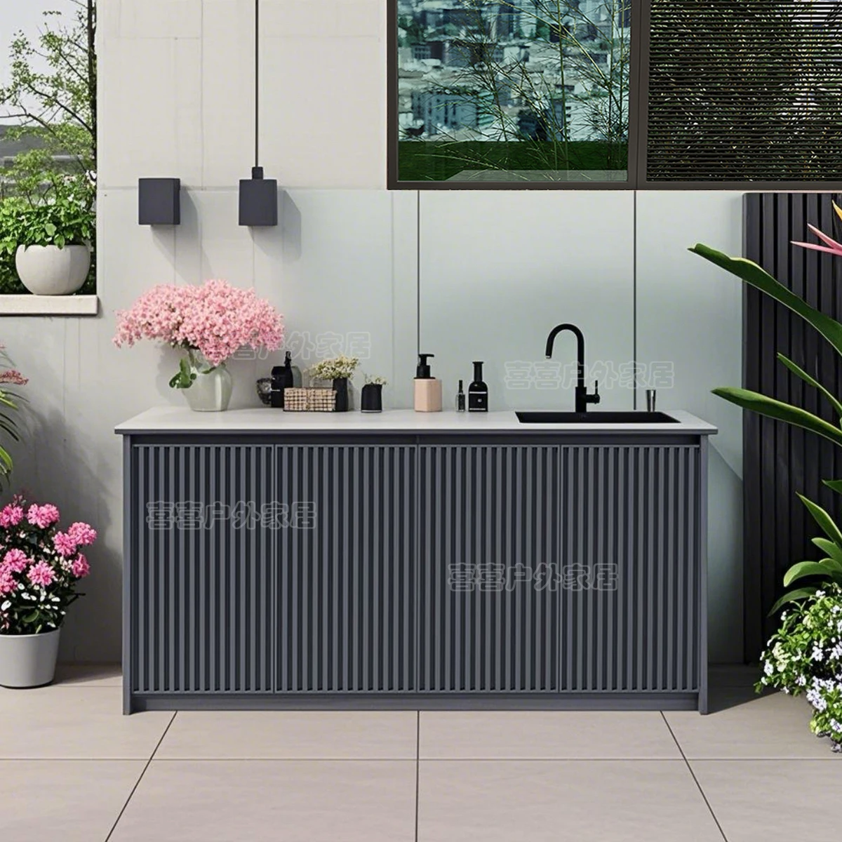Outdoor courtyard sink aluminum alloy integrated cabinet basin console garden outdoor grille cabinet door washbasin cabinet
Outdoor courtyard sink aluminum alloy integrated cabinet basin console garden outdoor grille cabinet door washbasin cabinet