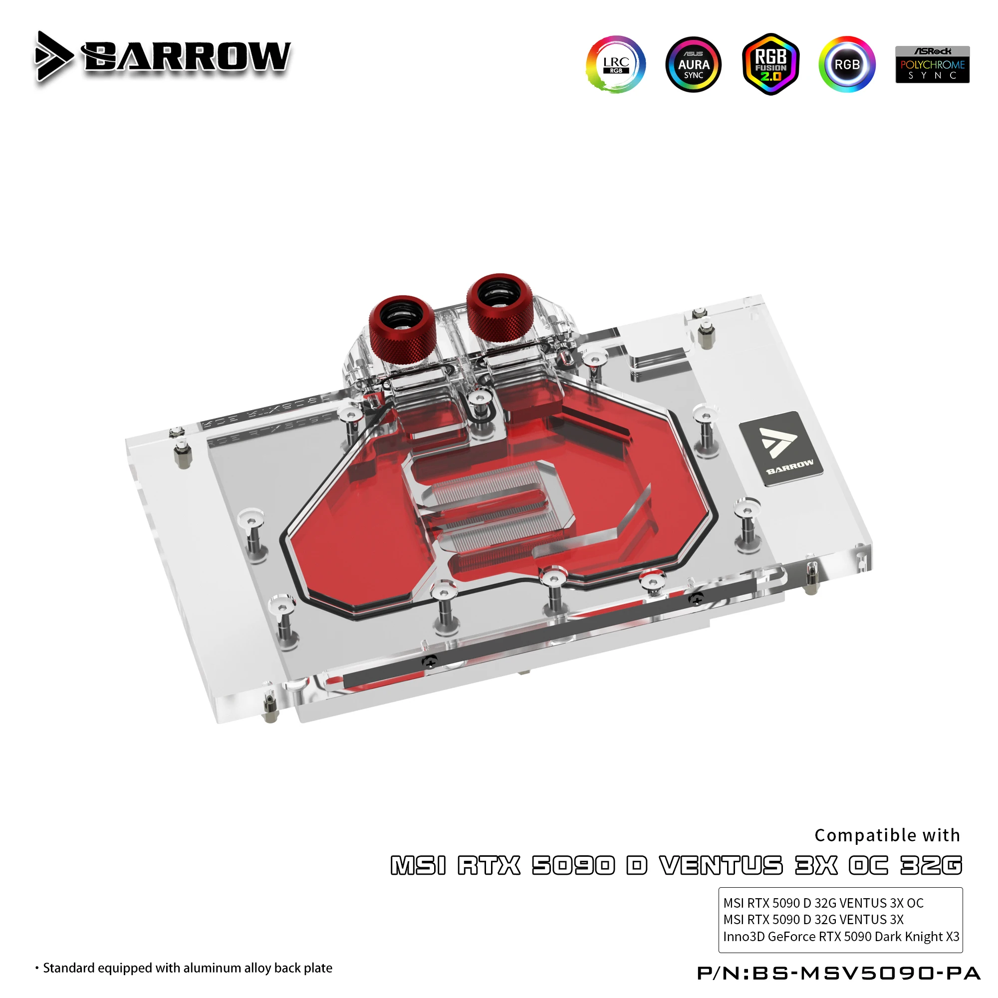 Barrow PC Full Cover RGB GPU VGA Блок жидкостного водяного охлаждения для MSI 5090 VENTUS Aurora BS-MSV5090-PA
Barrow PC Full Cover RGB GPU VGA Блок жидкостного водяного охлаждения для MSI 5090 VENTUS Aurora BS-MSV5090-PA