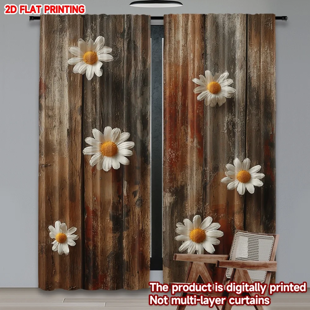2D flat printing 2pcs Party Window Curtains Daisies on Rustic Wood Digital Printed Polyester Drapes Festive Curtains Use for
2D flat printing 2pcs Party Window Curtains Daisies on Rustic Wood Digital Printed Polyester Drapes Festive Curtains Use for