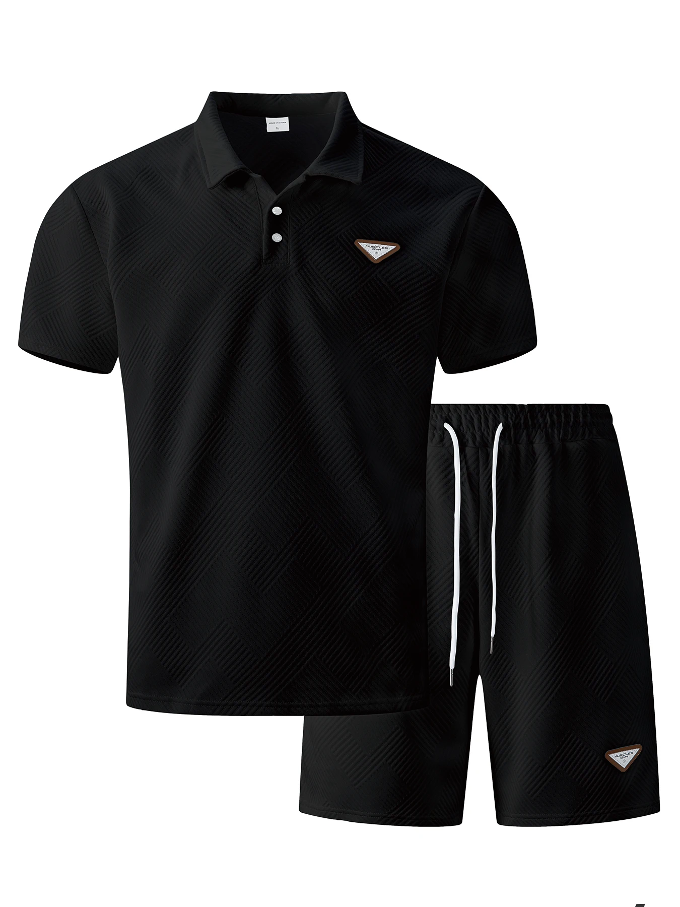 Men's jacquard suit, fashionable lapel street short-sleeved shirt and shorts, high-quality summer bestseller set, comfortable
Men's jacquard suit, fashionable lapel street short-sleeved shirt and shorts, high-quality summer bestseller set, comfortable