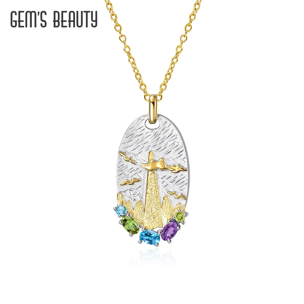 GEM'S BEAUTY Оригинальный дизайн Mountain Real 925 Серебряное ожерелье Натуральный драгоценный камень Подвеска ручной работы Изящные украшения для женщин
GEM'S BEAUTY Оригинальный дизайн Mountain Real 925 Серебряное ожерелье Натуральный драгоценный камень Подвеска ручной работы Изящные украшения для женщин