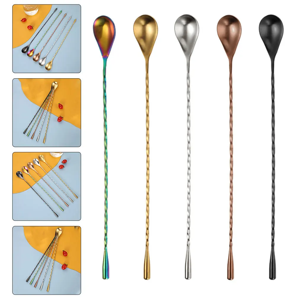 5Pcs Water Drop Bar Spoons Long Handle Ergonomic Design Stirring Coffee Cocktail Mixing Swizzle Sticks Stainless Steel Stirring
5Pcs Water Drop Bar Spoons Long Handle Ergonomic Design Stirring Coffee Cocktail Mixing Swizzle Sticks Stainless Steel Stirring