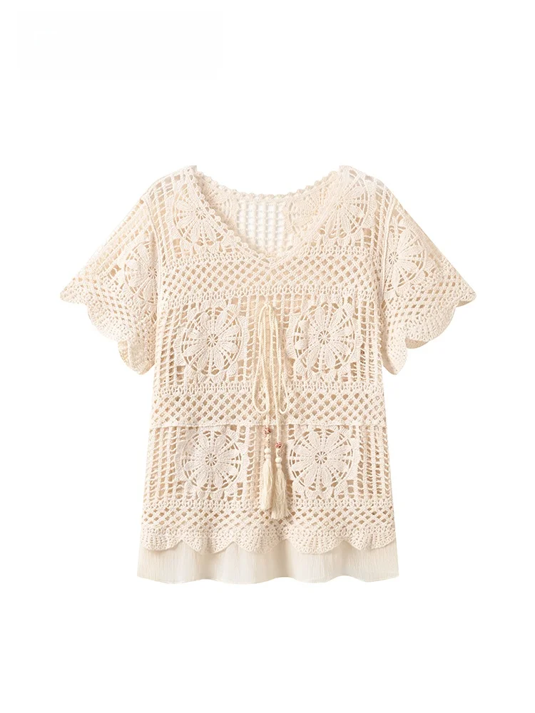 Cara CLUB plus Size Short Sleeve T-Shirt Women's Summer New Style Hollow out Anti-Aging Small Fragrance Style Top Trendy
Cara CLUB plus Size Short Sleeve T-Shirt Women's Summer New Style Hollow out Anti-Aging Small Fragrance Style Top Trendy