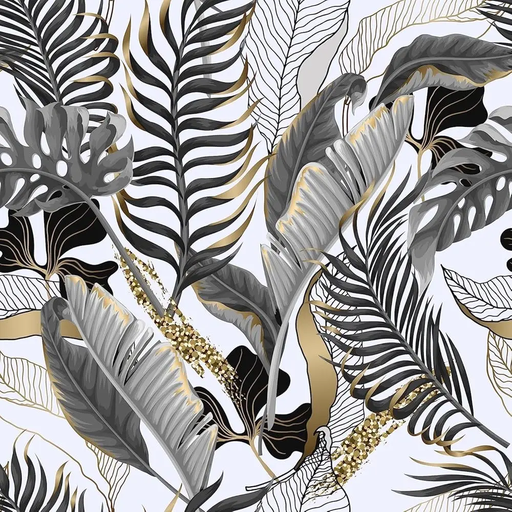 Modern Black/Gray/Gold Peel And Sti Wallpaper Tropical Banana Leaf Self Adhesive Waterproof Removable Decorative Vinyl
Modern Black/Gray/Gold Peel And Sti Wallpaper Tropical Banana Leaf Self Adhesive Waterproof Removable Decorative Vinyl