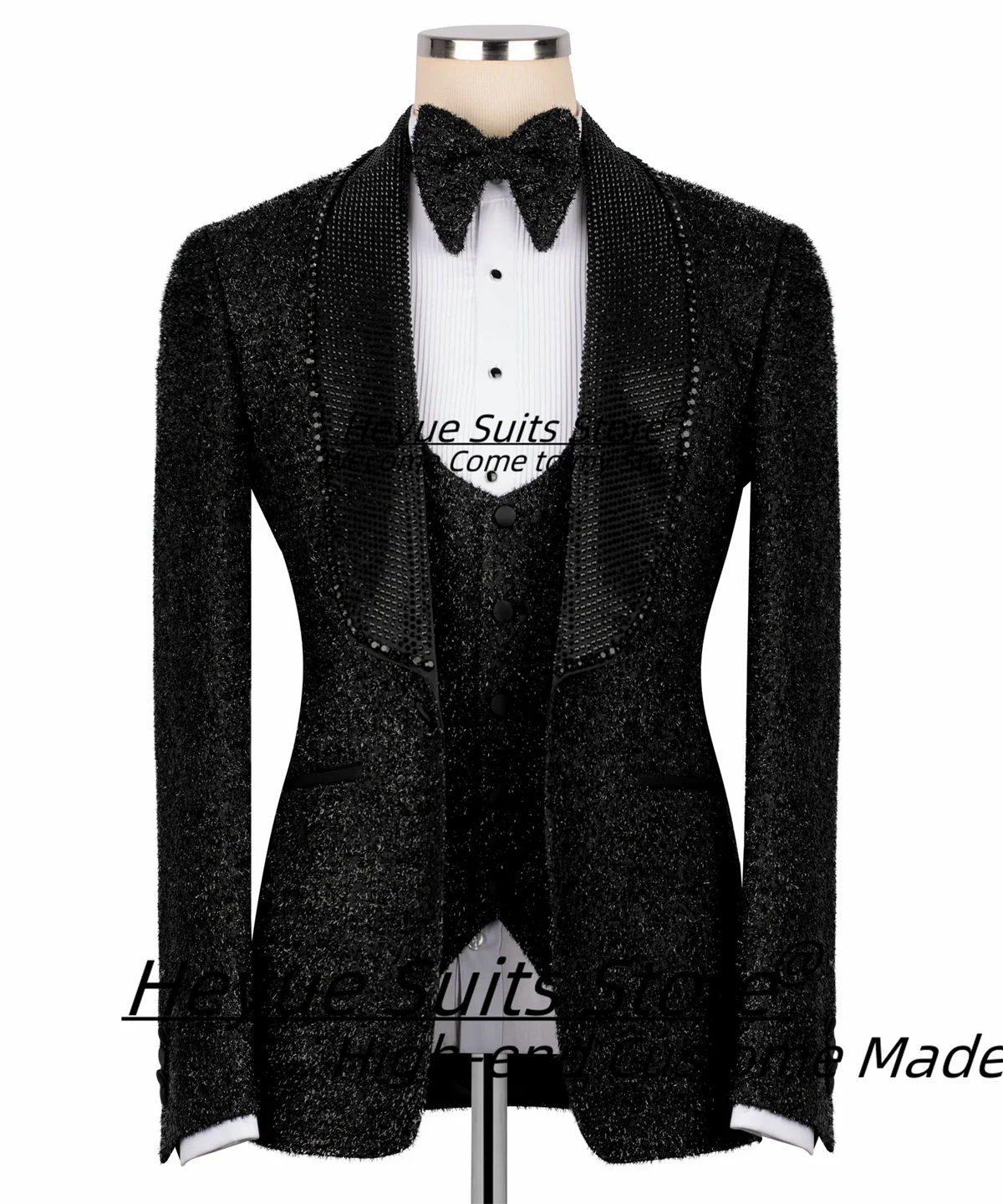 Luxuly Shiny Diamond Shawl Lapel Groom Wedding Tuxedos Customized Slim Fit Formal 2 Pieces Sets Male Prom Blazers Ropa Hombre
Luxuly Shiny Diamond Shawl Lapel Groom Wedding Tuxedos Customized Slim Fit Formal 2 Pieces Sets Male Prom Blazers Ropa Hombre
