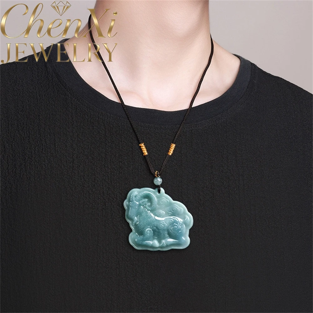 High-end Natural genuine blue water Ice-Grade jadeite The Goat Carrying the Clouds Zodiac Goat Exquisite Pendant Fine Jewelry
High-end Natural genuine blue water Ice-Grade jadeite The Goat Carrying the Clouds Zodiac Goat Exquisite Pendant Fine Jewelry