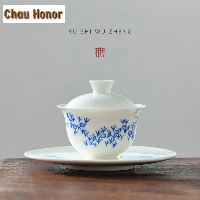 130ml Oracle Bone Culture Gaiwan Elegant White Porcelain Tea Bowl Tea Tureen Household Tea Making Cover Bowl Cafes Ornaments
130ml Oracle Bone Culture Gaiwan Elegant White Porcelain Tea Bowl Tea Tureen Household Tea Making Cover Bowl Cafes Ornaments