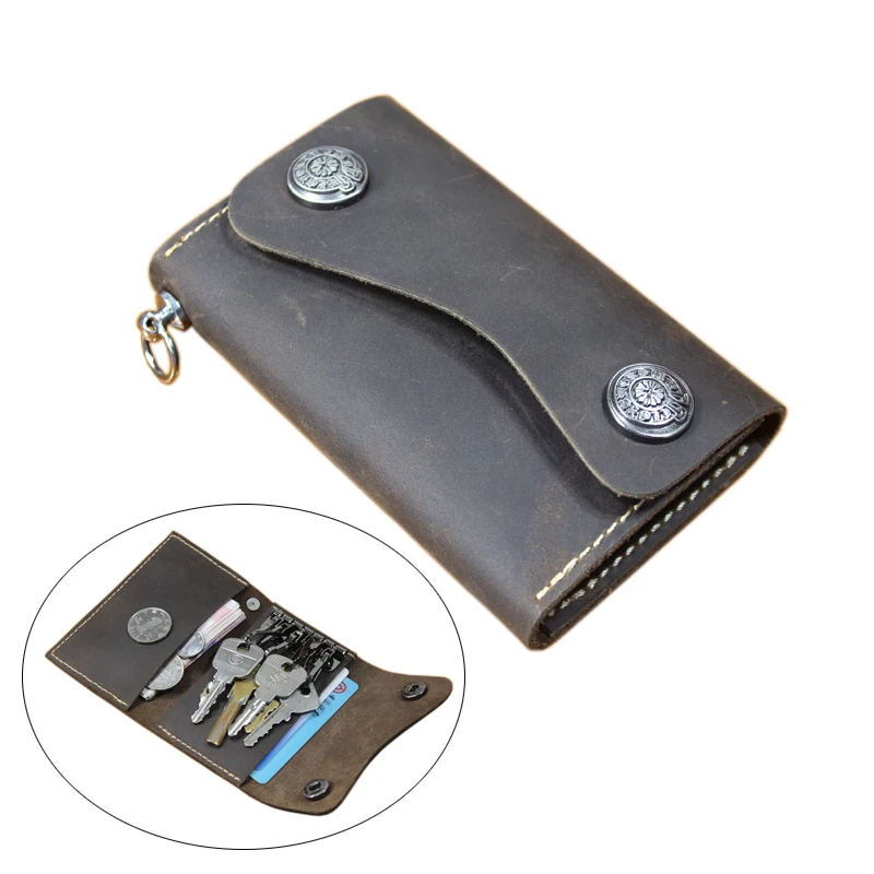 Vintage Crazy Horse Genuine Leather Key Wallet Men Leather Key holder Bag Women Key Case Key Chain Pouch
Vintage Crazy Horse Genuine Leather Key Wallet Men Leather Key holder Bag Women Key Case Key Chain Pouch