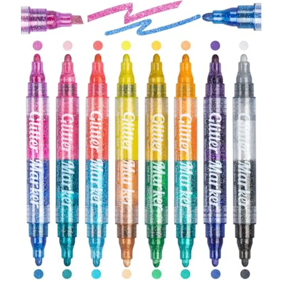 Glitter Markers, 16 Colors Metallic Marker Sparkle Pens for Adults, Arts and Crafts Supplies, Rock Painting, Wood, Scrapbook, B
Glitter Markers, 16 Colors Metallic Marker Sparkle Pens for Adults, Arts and Crafts Supplies, Rock Painting, Wood, Scrapbook, B