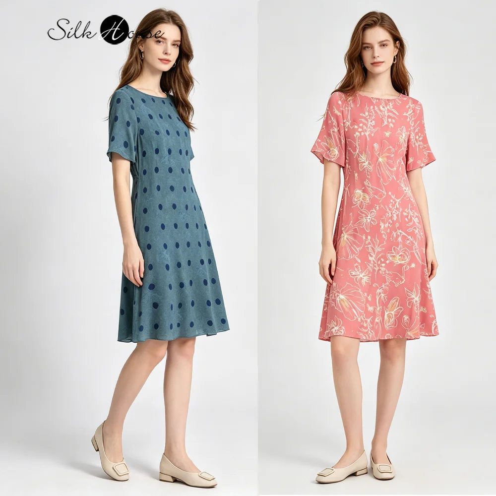 2026 Women's Fashion Summer New 100% Natural Mulberry Silk Crepe De Chine Slant Cut One Neck Short Sleeve Printed Dress
2026 Women's Fashion Summer New 100% Natural Mulberry Silk Crepe De Chine Slant Cut One Neck Short Sleeve Printed Dress