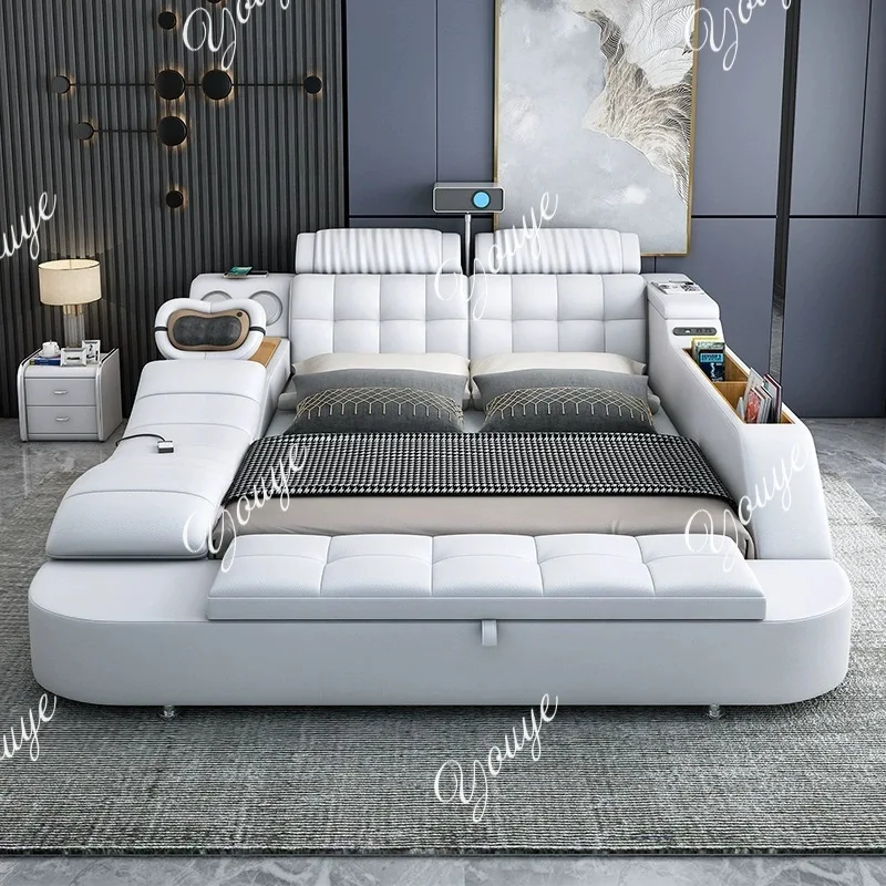 J Modern Simple Soft Double Bed With Stereo Smart Leather Bed, 1.8m Bedroom Furniture, Massage Storage Bed,
J Modern Simple Soft Double Bed With Stereo Smart Leather Bed, 1.8m Bedroom Furniture, Massage Storage Bed,