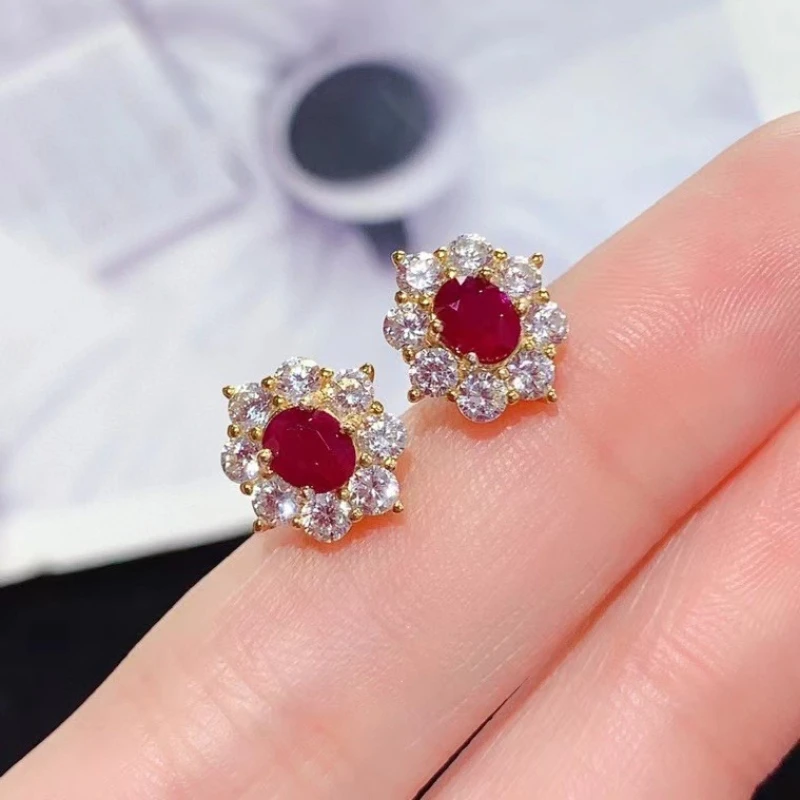 Genuine Ruby Earrings with Certificate 4mm*5mm 0.8ct Natural Ruby 925 Silver Earrings Gift for Women
Genuine Ruby Earrings with Certificate 4mm*5mm 0.8ct Natural Ruby 925 Silver Earrings Gift for Women