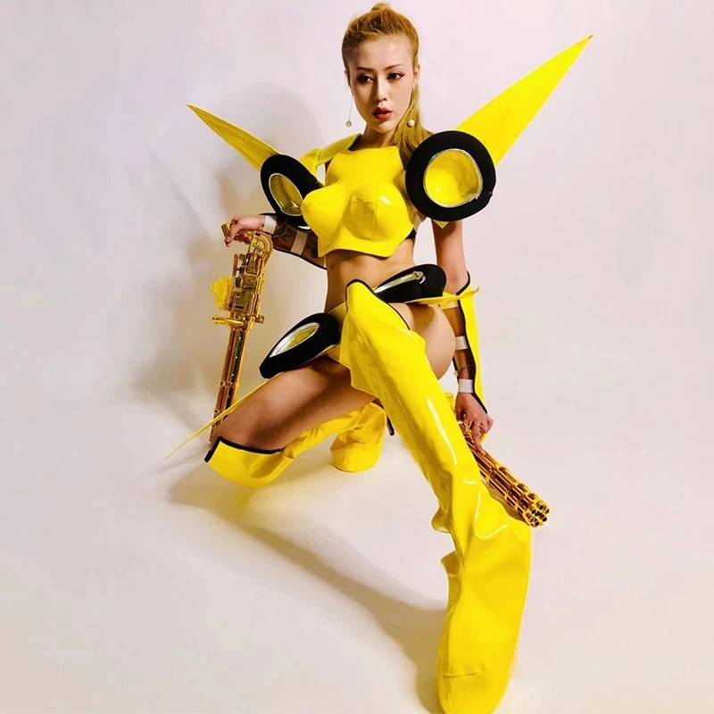 Yellow Warrior Suit Performance wear Nightclub show Nightclub Bar Dj Ds Future Stage Costumes Women Cosplay Party Clothes
Yellow Warrior Suit Performance wear Nightclub show Nightclub Bar Dj Ds Future Stage Costumes Women Cosplay Party Clothes