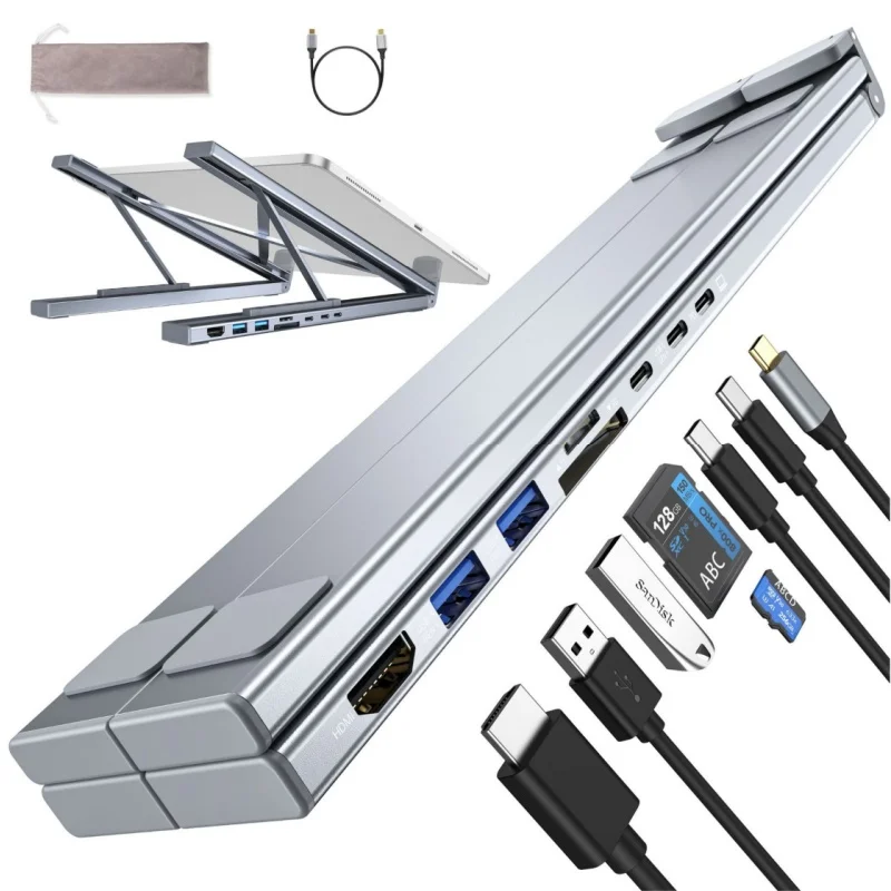 Универсальная док-станция для ноутбука, подставка для док-станции USB C, держатель для планшета и ноутбука с док-станцией 4K Hdmi 2 Type-C Pd 100 Вт для Macbook
Универсальная док-станция для ноутбука, подставка для док-станции USB C, держатель для планшета и ноутбука с док-станцией 4K Hdmi 2 Type-C Pd 100 Вт для Macbook