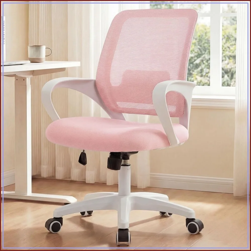 Ergonomic Mesh Office Chair with Lumbar Support, Adjustable Height & Swivel, Comfy Task Chair for Home Office, Pastel Pink
Ergonomic Mesh Office Chair with Lumbar Support, Adjustable Height & Swivel, Comfy Task Chair for Home Office, Pastel Pink