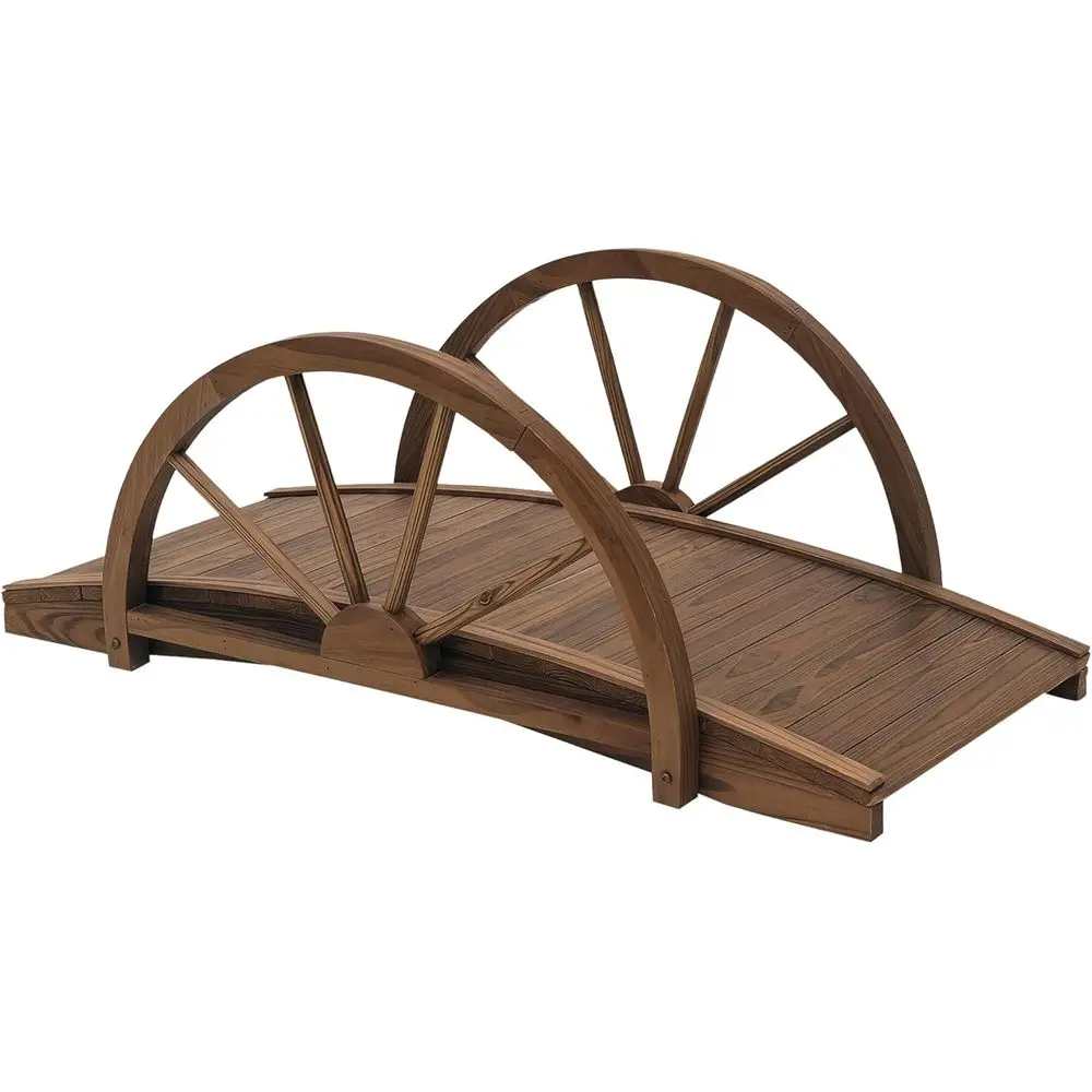 3.3 Ton Wooden Arc Garden Bridge with Half-Wheel Railings and Solid Construction, Stained Wood
3.3 Ton Wooden Arc Garden Bridge with Half-Wheel Railings and Solid Construction, Stained Wood