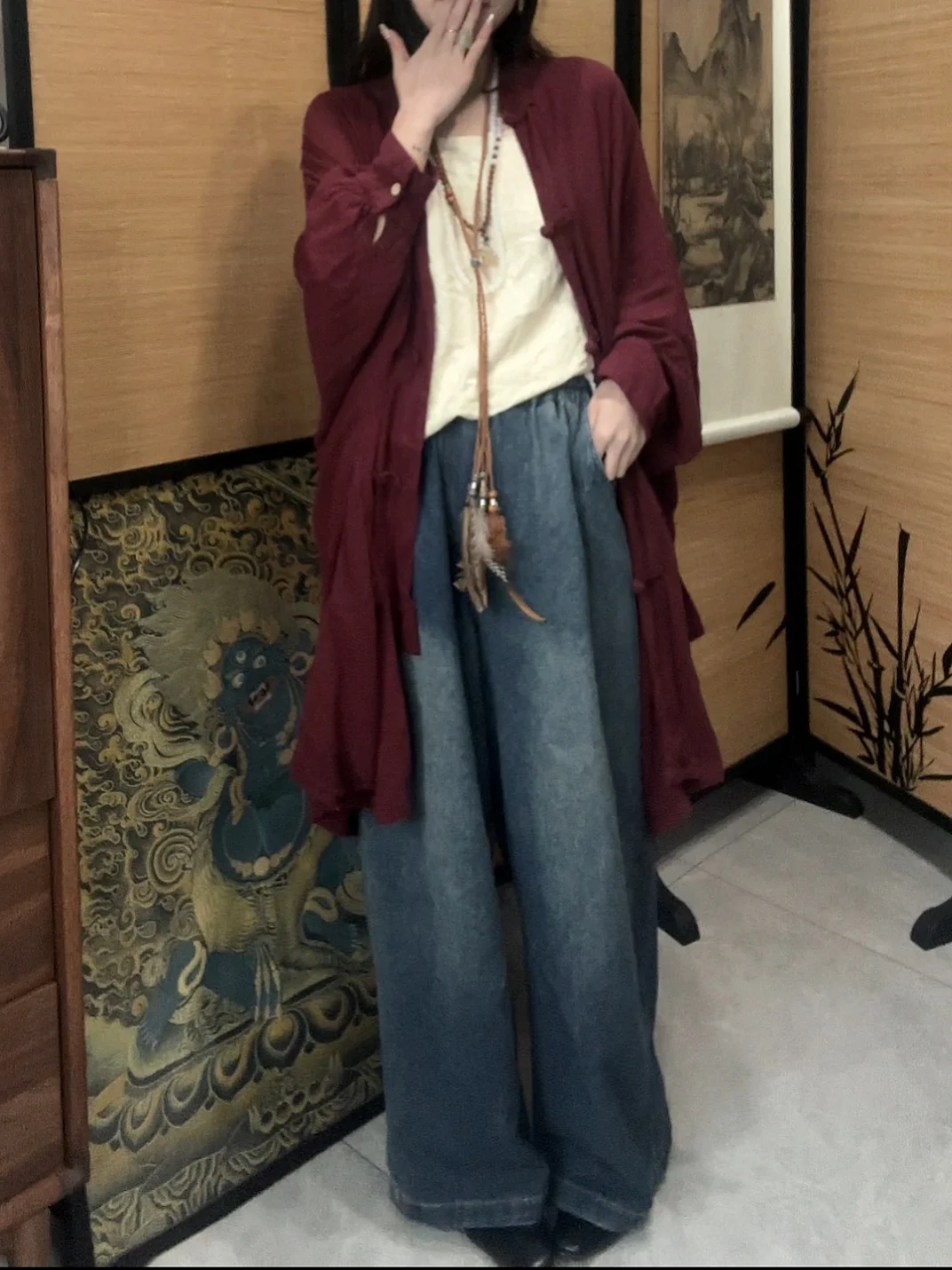 Muzi Dana Artistic Linen Cardigan Outerwear Worn-In Look Sun Protection Ele Dra Design for Women's Faion
Muzi Dana Artistic Linen Cardigan Outerwear Worn-In Look Sun Protection Ele Dra Design for Women's Faion