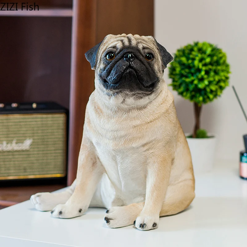 Lovely Simulated Dog Statue Pug Dog Ornaments Desk Decoration Creative Animal Resin Sculpture Room Aesthetic Decor Furnishings 
Lovely Simulated Dog Statue Pug Dog Ornaments Desk Decoration Creative Animal Resin Sculpture Room Aesthetic Decor Furnishings