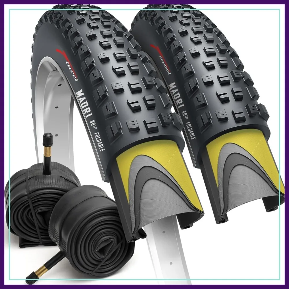 29x2.25 Mountain Bike Tire Set with Inner Tubes - Foldable Kevlar, 60 TPI, Puncture Resistant for Electric, Enduro, MTB, XC
29x2.25 Mountain Bike Tire Set with Inner Tubes - Foldable Kevlar, 60 TPI, Puncture Resistant for Electric, Enduro, MTB, XC