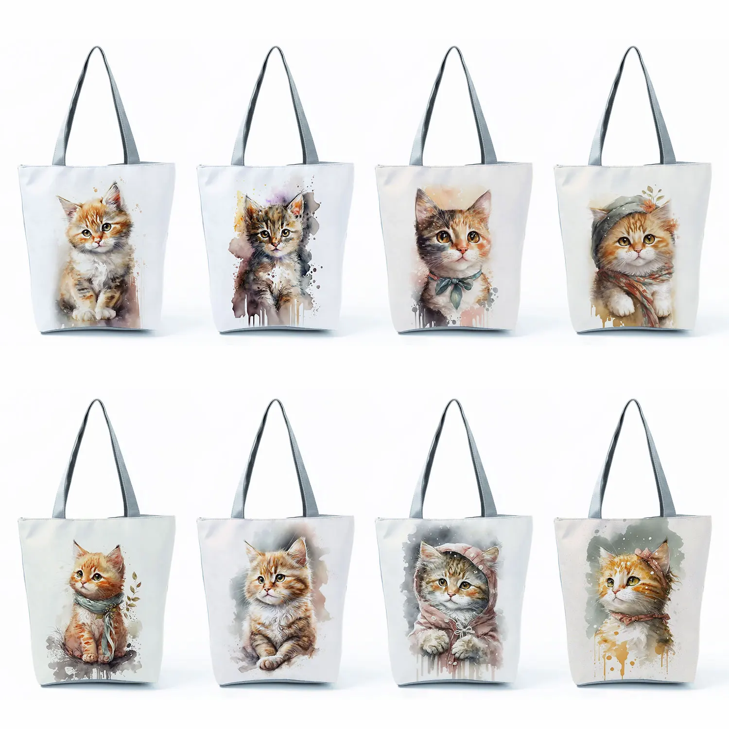 Cute Cat Print Handbags Foldable Travel Beach Bags High Capacity Casual Women Tote Bags Cartoon Animal Graphic Shopping Bags
Cute Cat Print Handbags Foldable Travel Beach Bags High Capacity Casual Women Tote Bags Cartoon Animal Graphic Shopping Bags