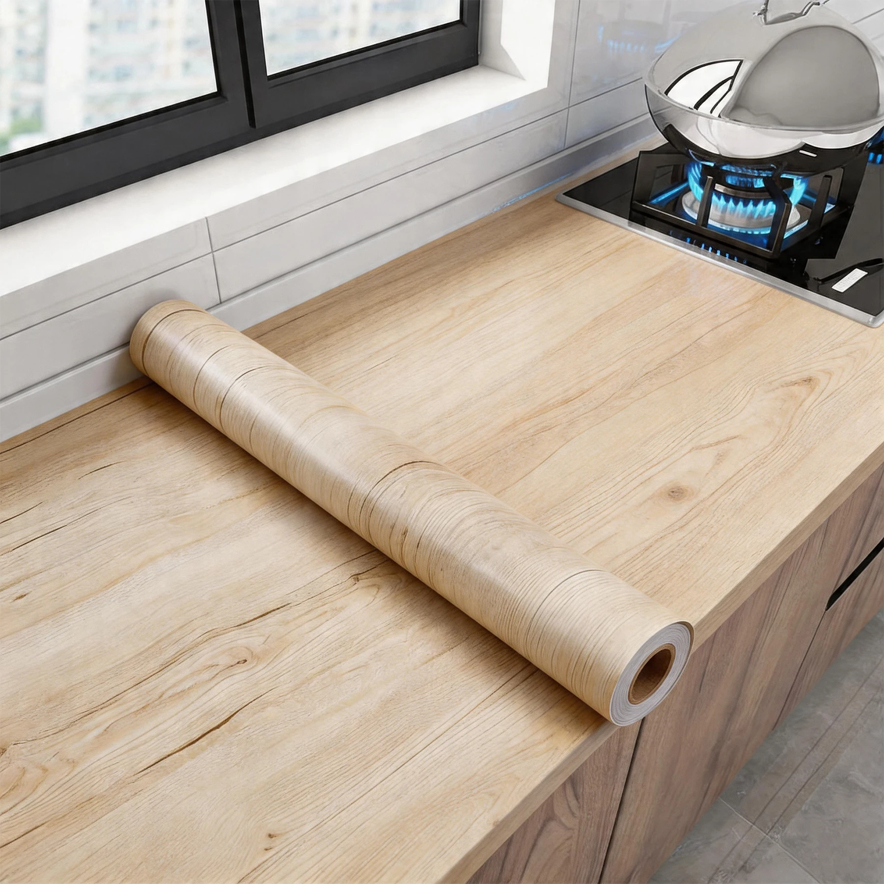 Wood Sticker Kitchen Oil-Proof Film Stove Waterproof Moisture-Proof Self-Adhesive Wallpaper Countertop Cabinet Renovation Tile
Wood Sticker Kitchen Oil-Proof Film Stove Waterproof Moisture-Proof Self-Adhesive Wallpaper Countertop Cabinet Renovation Tile