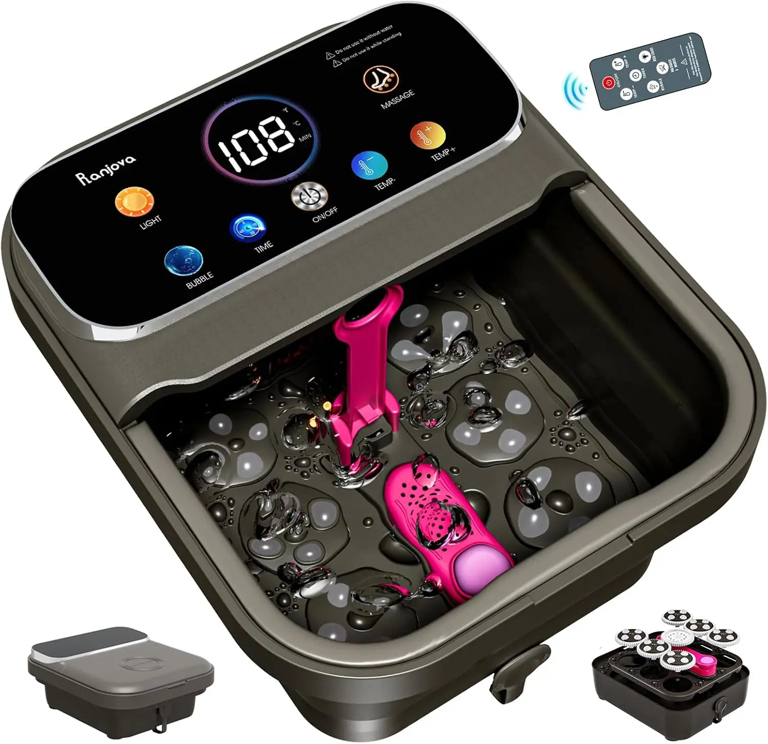 Foot Spa Massager with Heat, Rotary Massage Balls, Touch Screen & Remote
Foot Spa Massager with Heat, Rotary Massage Balls, Touch Screen & Remote