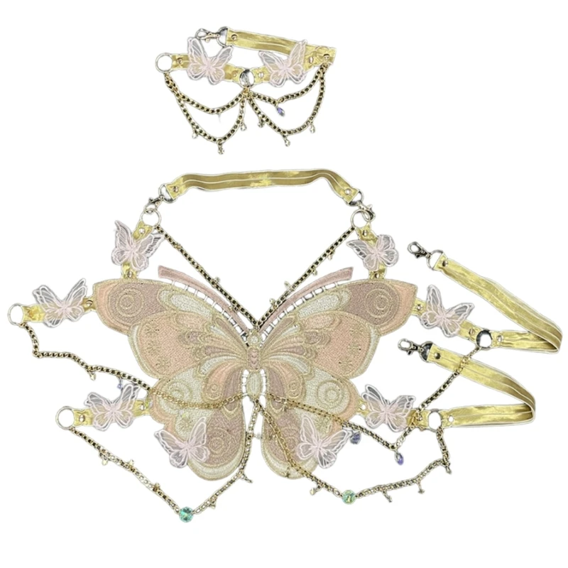 Women Crystal Chain Music Party Crop Top Butterfly Embroidery Backless Bralettes
Women Crystal Chain Music Party Crop Top Butterfly Embroidery Backless Bralettes